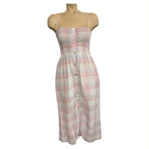 Lovestitch Pastel Plaid Button-Down Dress Size M